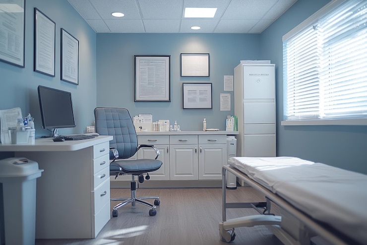 Photo modern medical office examination room interior design