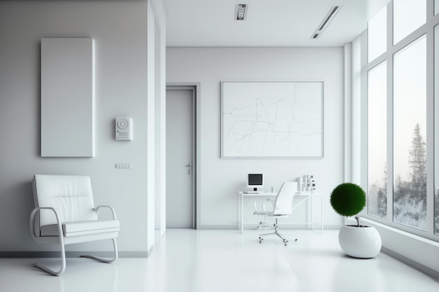 Modern medical office interior with doctor's workplace AI Generation