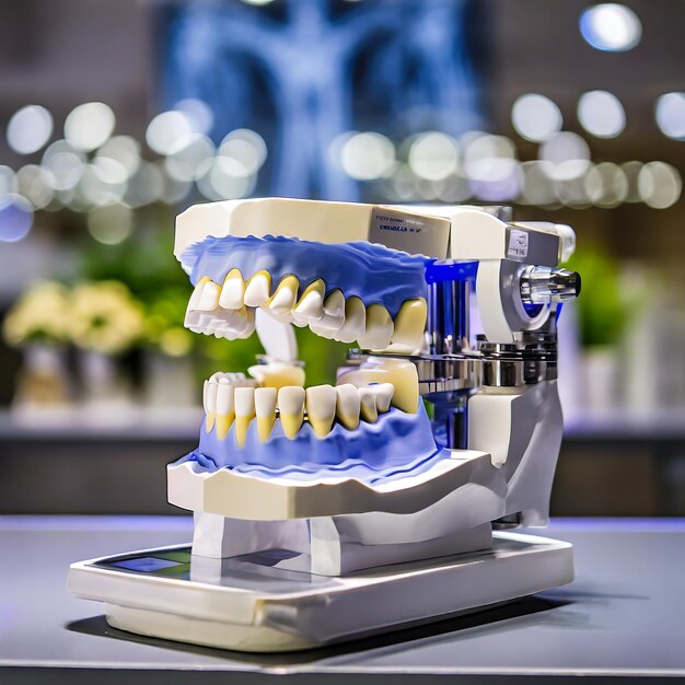 Photo modern medical science model of teeth isolated