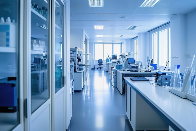 Modern medisch laboratorium met geavanceerde analytische apparatuur