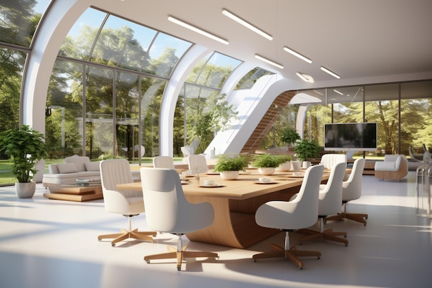 Modern meeting room with acoustic concept