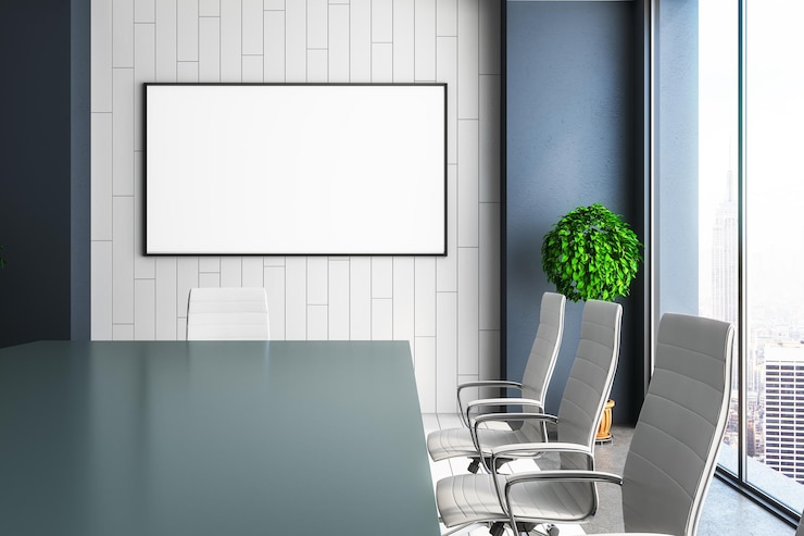 Photo modern meeting room with banner