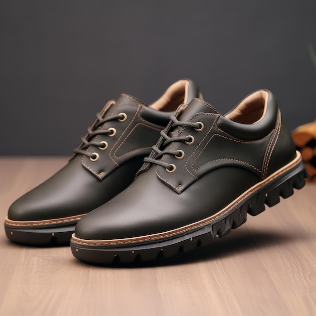 Modern Men39s Laceup Dress Shoes In Dark Gray And Green