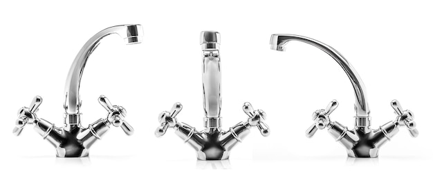 Photo modern metalic kitchen faucets