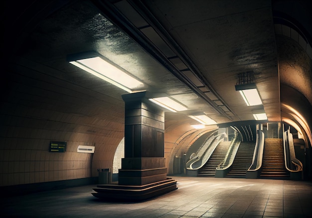 사진 유럽의 현대적인 지하철역