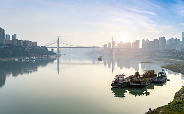 Skyline della metropoli moderna, chongqing, cina,