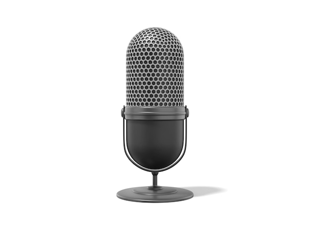 Modern Microphone Realistic icon on white background 3D rendering