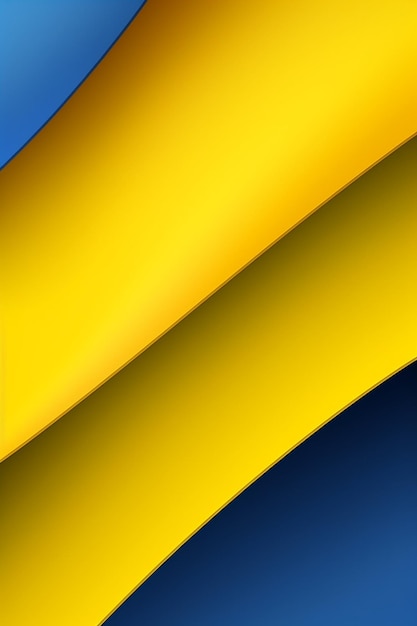 A modern and minimal abstract background with blue and yellow gradient curves and lines