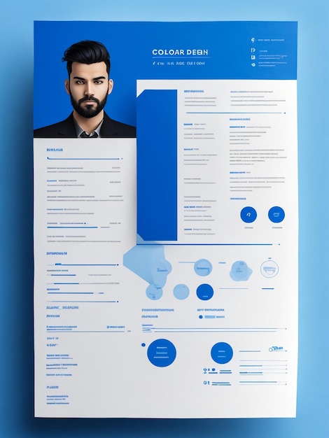 Photo modern minimal clean professional cv resume template design