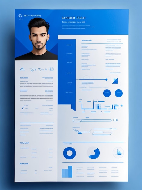 Photo modern minimal clean professional cv resume template design