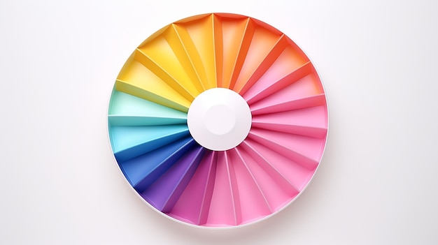 Modern Minimal Color Fan on White Background