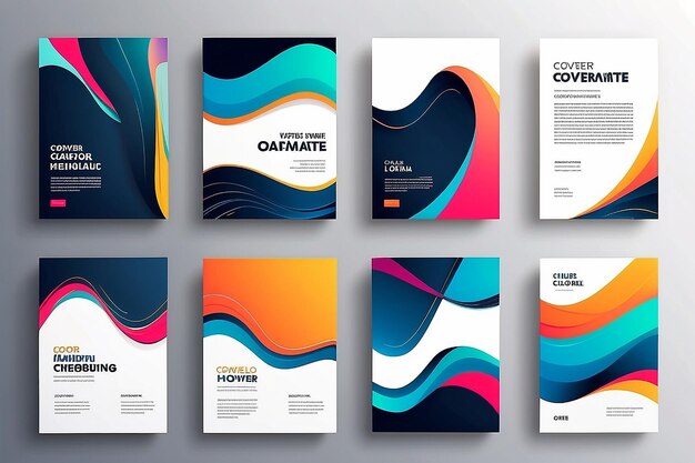 Modern Minimal Covers Creative Design Templates for Corporate Identity Branding and Social Media Promo with Dynamic Overlay Lines