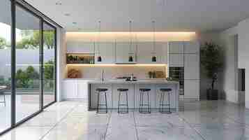 Photo modern minimal kitchen depicting a compact background