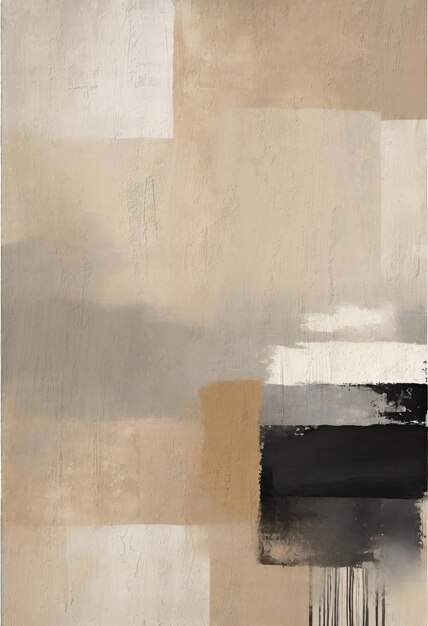 Modern Minimalist Beige Painting