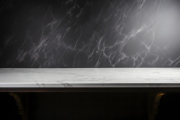 Foto uno sfondo di bancone di vetrina di superficie in marmo vuoto minimalista moderno