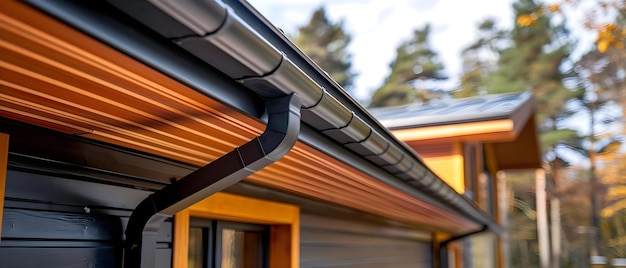 Modern Minimalist Gutter System on a Building Exterior Concept Building Design Exterior Architecture Modern Constructions Gutter Systems Minimalist Aesthetics