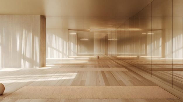 Modern Minimalist Interior Design with Warm Wooden Aesthetics and Sunlight