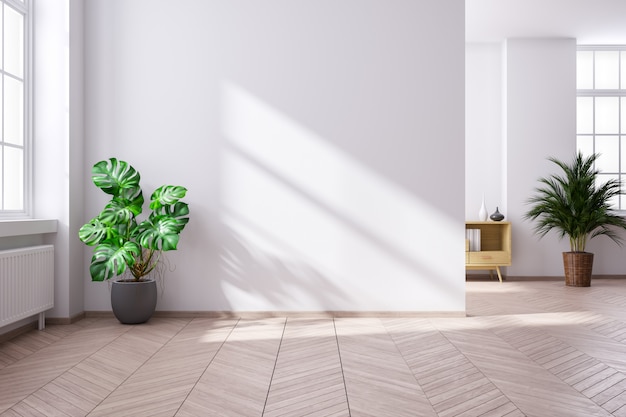 Modern minimalist interior of living room