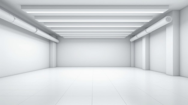 Modern minimalist interior with a big empty white wall AI Generative