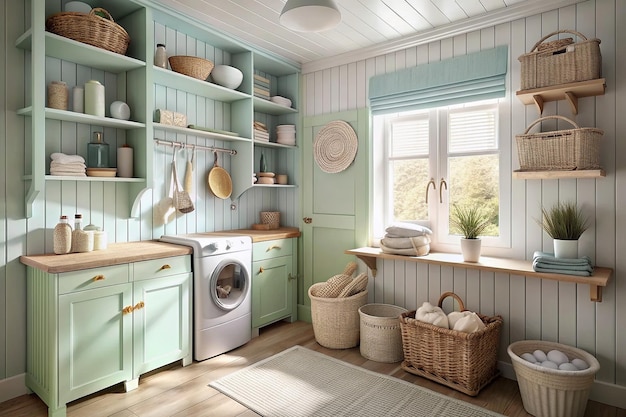 Modern minimalist laundry room