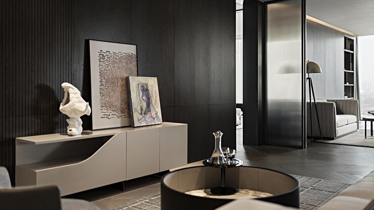 Photo modern minimalist living room interior