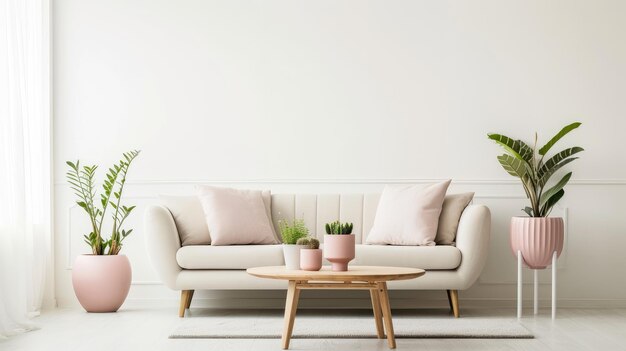 Modern Minimalist Living Room with Natural Accents