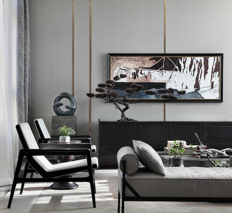 Photo modern minimalist living room