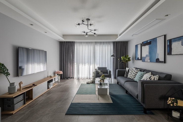 Photo modern minimalist living room
