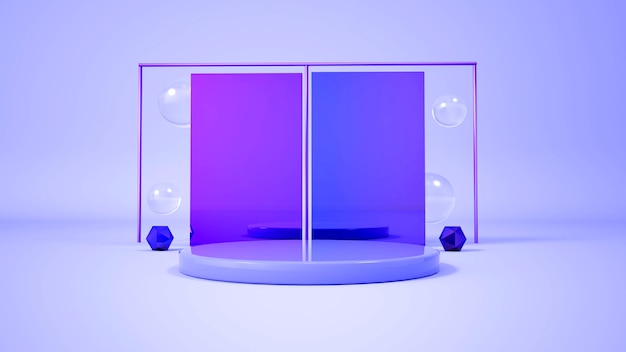Modern minimalist podium display. 3D illustration