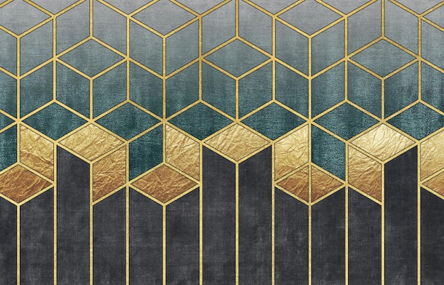 Photo modern minimalist style geometric golden art background