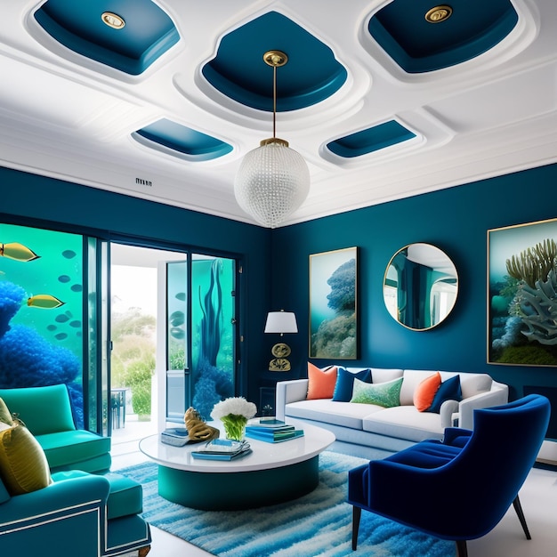 Modern minimalistic home Interior generated Ai