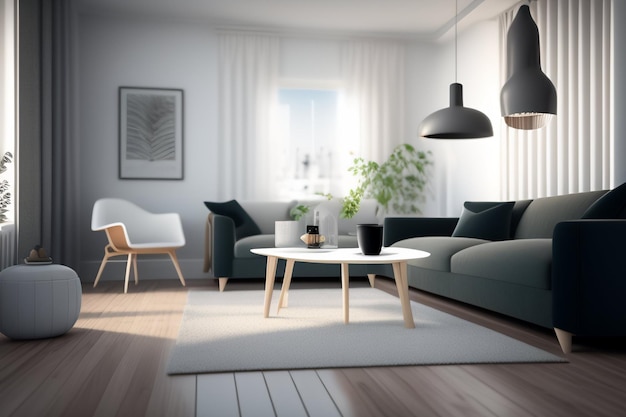 Modern minimalistic home Interior generated Ai