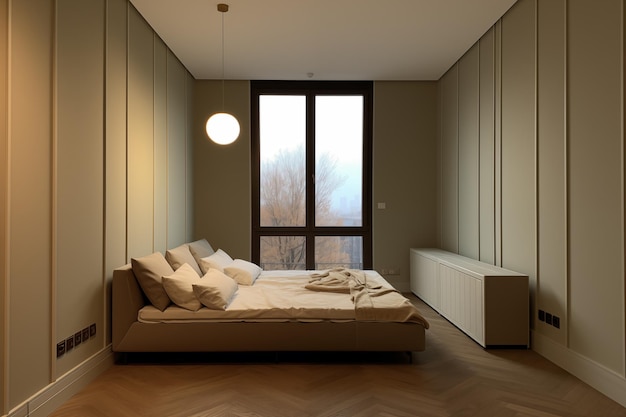 Foto interiore leggero minimalista moderno in studio piatto concept di progettazione