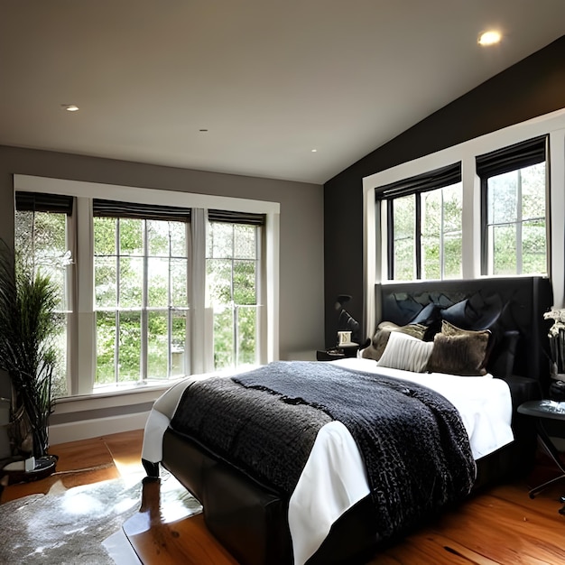 Modern minimalistisch slaapkamer interieur