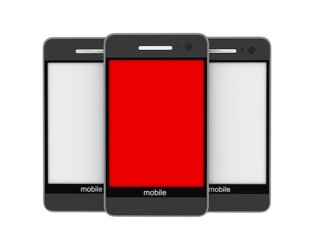 Modern mobile phones with touchscreen