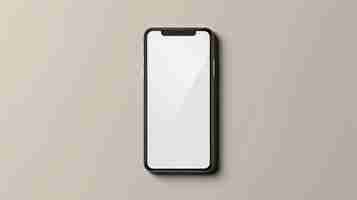 Photo modern mockup phone for visual ui app demonstration realistic trendy no frame white smartphone with blank white screen