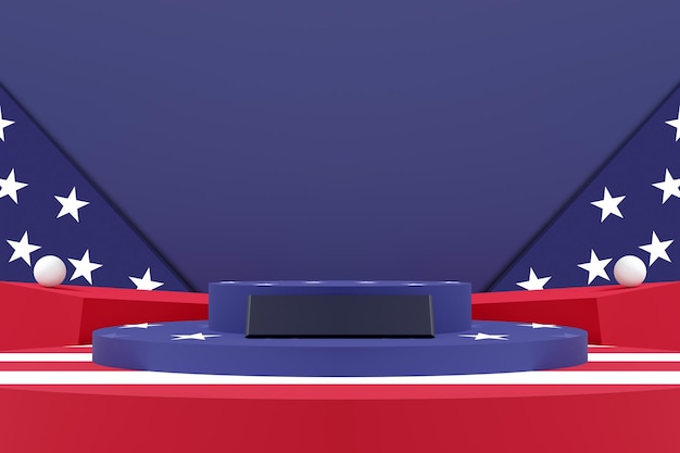 modern mockup podium display united states of America display banner