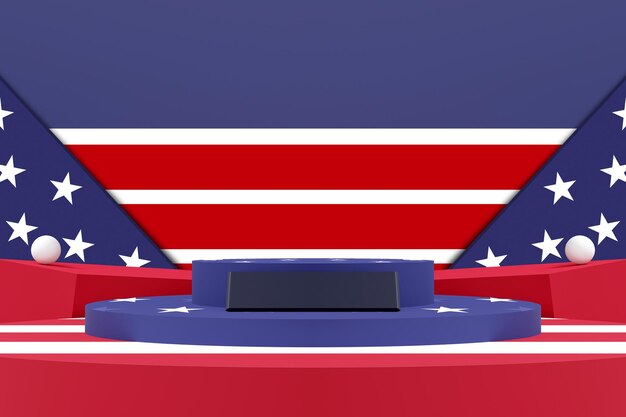 modern mockup podium display united states of America display banner