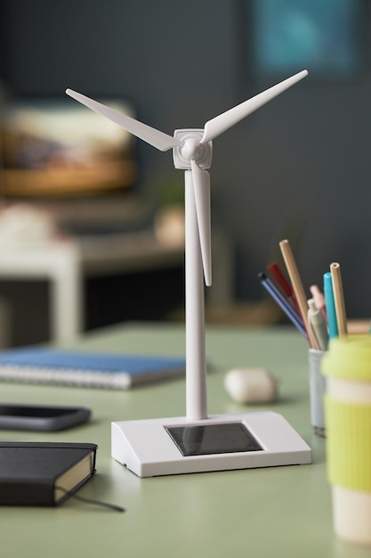 Modern Model Of Windmill On Office Table