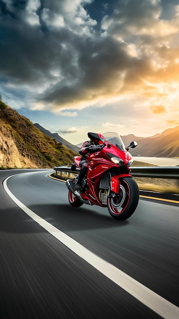 Modern motorcycle mobile wallpaper biker landscape