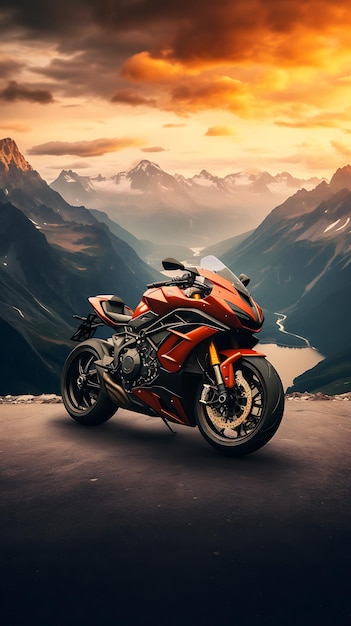 Modern motorcycle mobile wallpaper biker landscape