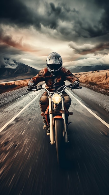 Modern motorcycle mobile wallpaper biker landscape