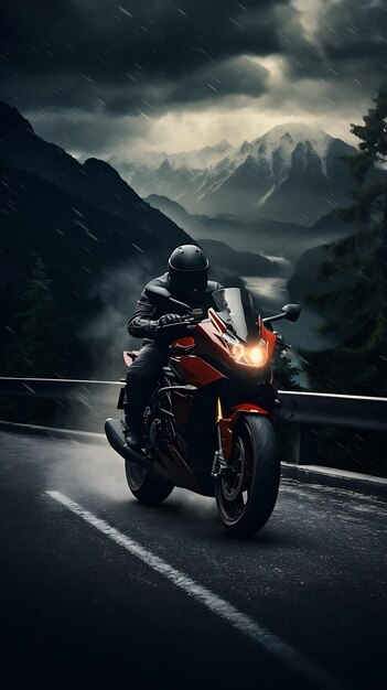 Modern motorcycle mobile wallpaper biker landscape