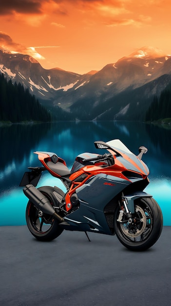 Modern motorcycle mobile wallpaper biker landscape