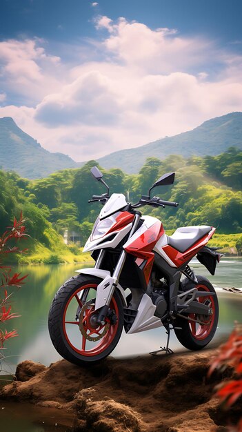 Photo modern motorcycle mobile wallpaper biker landscape