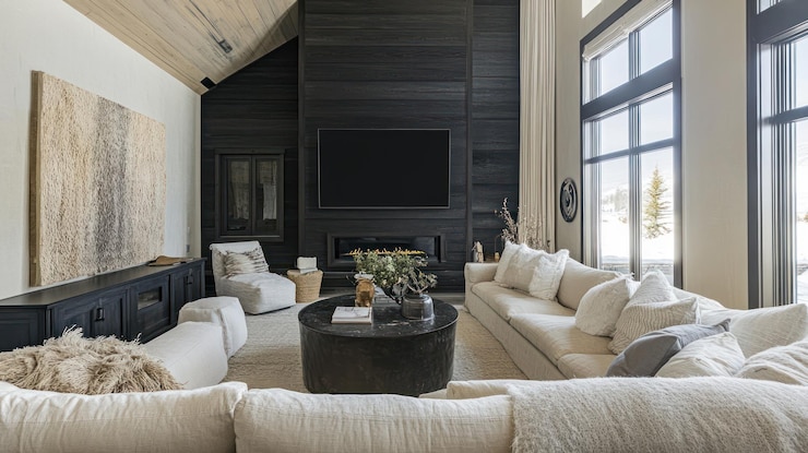 Photo modern mountain living room