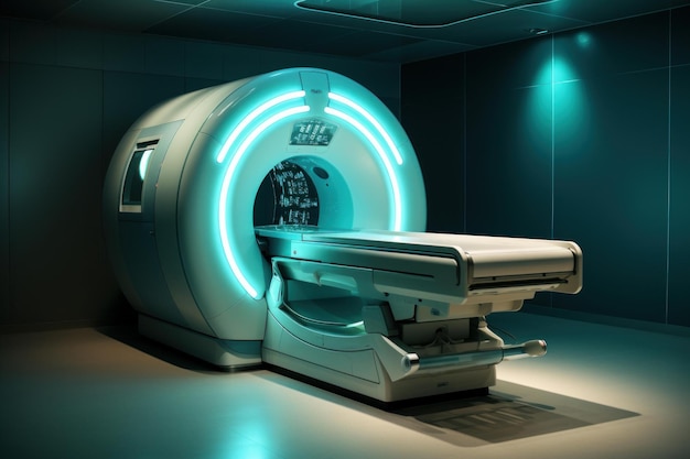 Modern mri machine in hospital room