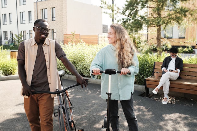 Modern Multi-ethnic Couple Outdoors