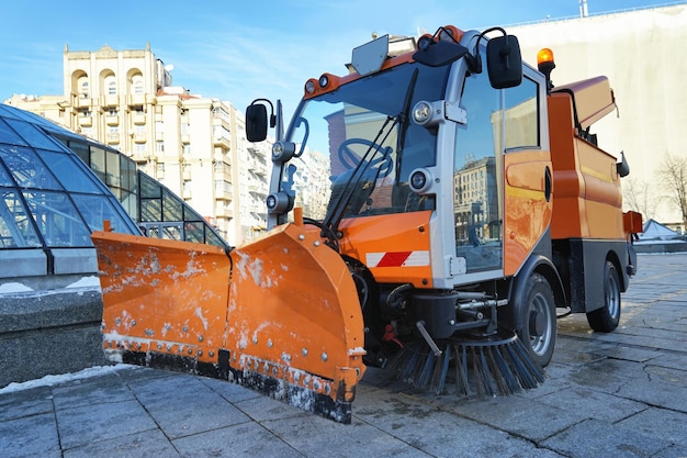 Modern municipal car on city street