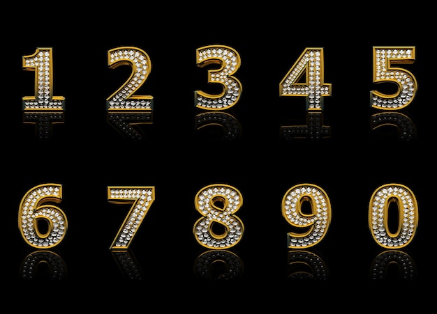 Photo modern numerals isolated on black background